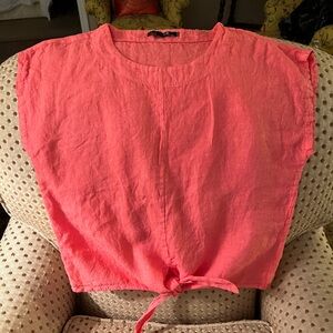 Charlie B women’s coral linen top shirt